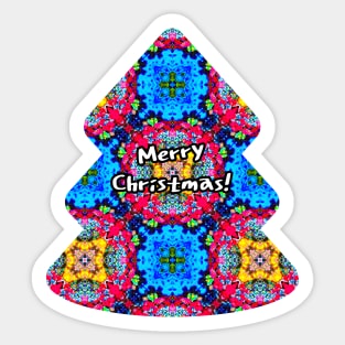 Colorful Christmas tree patterns. Sticker